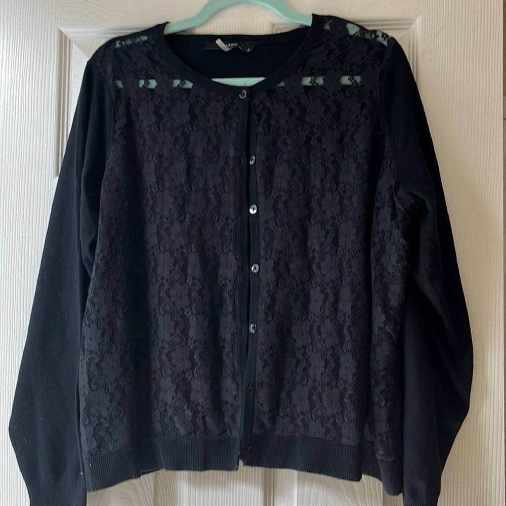 Black lace cardigan by X-Two size 18